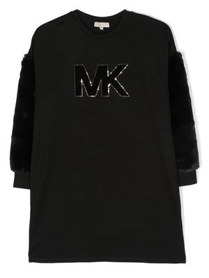 Michael Kors Kids TEEN logo-patch sweater dress - Black