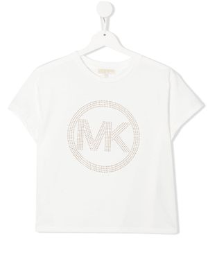 Michael Kors Kids TEEN rhinestone logo T-shirt - White