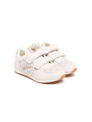 Michael Kors Kids touch-strap leather sneakers - White