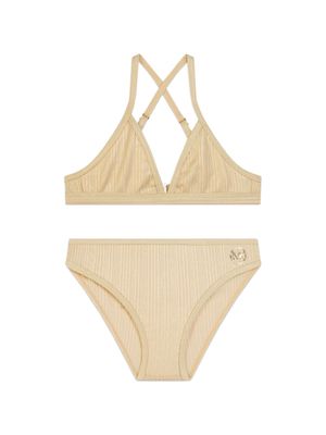 Michael Kors Kids triangle bikini set - Gold