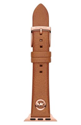 Michael Kors Leather 18mm Apple Watch Watchband in Brown