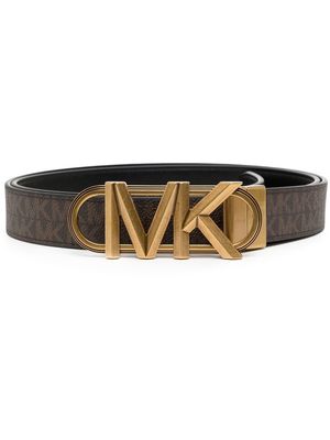 Michael Kors leather logo-print belt - Brown