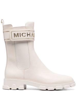 Michael Kors logo-embellished touch-strap boots - Neutrals