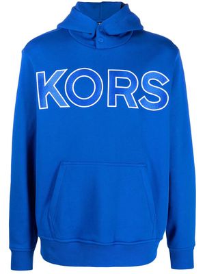 Michael Kors logo-embossed cotton hoodie - Blue
