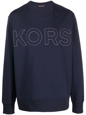 Michael Kors logo-embossed crew-neck sweatshirt - Blue