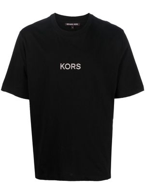 Michael Kors logo-embroidered cotton T-shirt - Black
