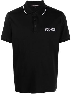 Michael Kors logo-embroidered short-sleeved polo shirt - Black