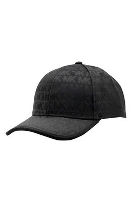 Michael Kors Logo Jacquard Wool Baseball Cap in Black