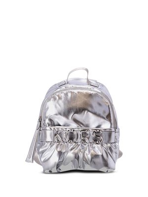 Michael Kors logo-lettering metallic backpack - Silver