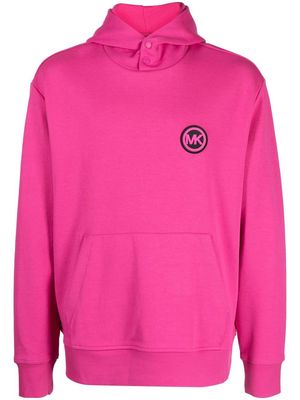 Michael Kors logo-patch high neck hoodie - Pink