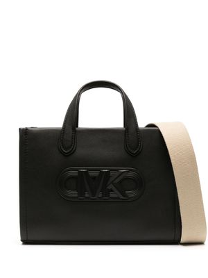 Michael Kors logo-patch leather tote bag - Black