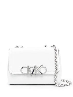 Michael Kors logo-plaque chain-link shoulder bag - White