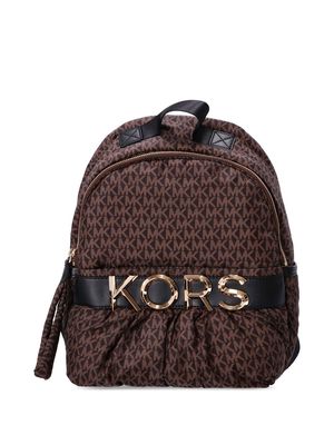 Michael Kors logo-plaque detail backpack - Brown