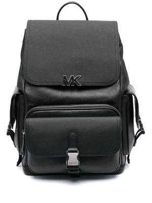 Michael Kors logo-plaque leather backpack - Black