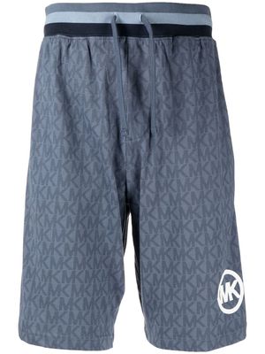 Michael Kors logo-print cotton track shorts - Blue