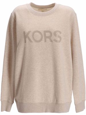 Michael Kors logo-print organic cotton-blend sweatshirt - Neutrals