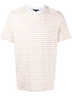 MICHAEL KORS logo-print striped T-shirt - Brown