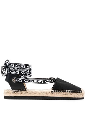 Michael Kors logo-strap tie-fastening espadrilles - Black