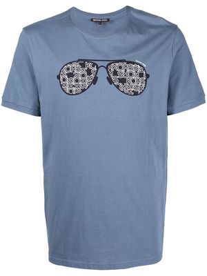 Michael Kors logo-sunglasses T-shirt - Blue