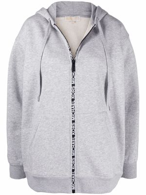 Michael Kors logo-tape zip-up hoodie - Grey