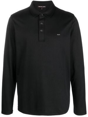 Michael Kors long-sleeve cotton polo shirt - Black