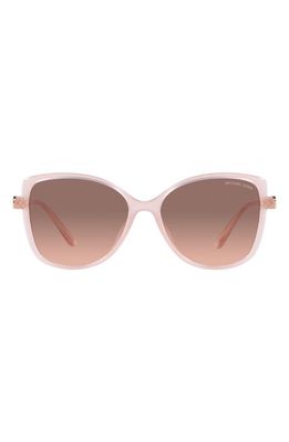 Michael Kors Malta 57mm Gradient Butterfly Sunglasses in Milky Pink