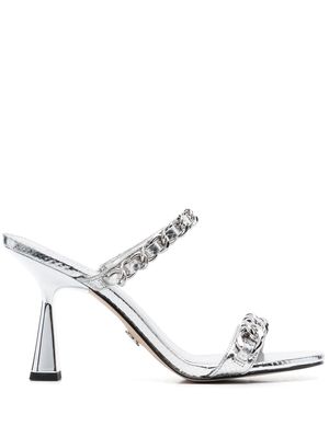 Michael Kors metallic chain-strap sandals - Silver