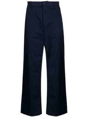 Michael Kors mid-rise cotton-blend wide-leg trousers - Blue