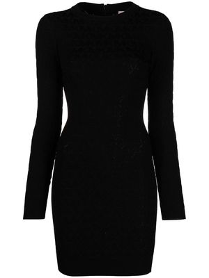 Michael Kors monogram-jacquard mini dress - Black