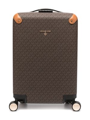 Michael Kors monogram logo print suitcase - Brown