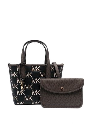 Michael Kors monogram-pattern leather tote bag - Brown