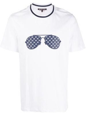 Michael Kors monogram-sunglasses print T-shirt - White