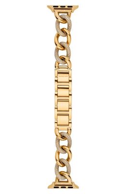 Michael Kors Pavé Chain Stainless Steel 20mm Apple Watch Bracelet Watchband in Gold