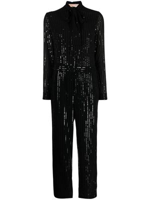 Michael Kors pinstripe sequin-embellished jumpsuit - Black