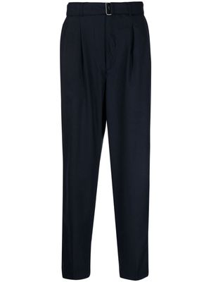 Michael Kors pleat-detailing belted-waist drop-crotch trousers - Blue
