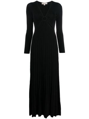 Michael Kors pleated V-neck midi dress - Black