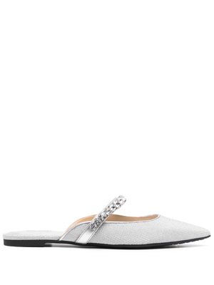 Michael Kors pointed-toe crystal-embellished mules - Silver
