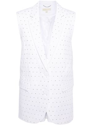 Michael Kors rhinestoned crepe waistcoat - White