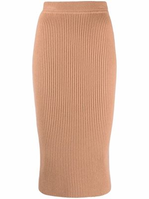 Michael Kors ribbed-knit pencil skirt - Brown