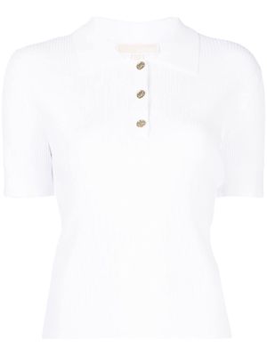 Michael Kors ribbed short-sleeve polo shirt - White