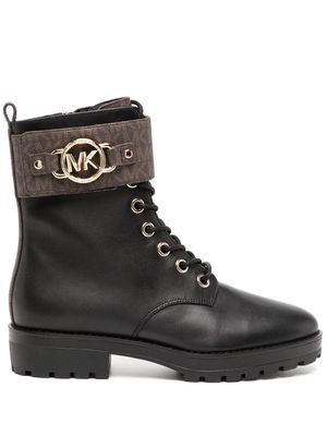 Michael Kors Rory logo-plaque leather boots - Black