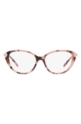 Michael Kors Savoie 53mm Cat Eye Optical Glasses in Pink Tortoise