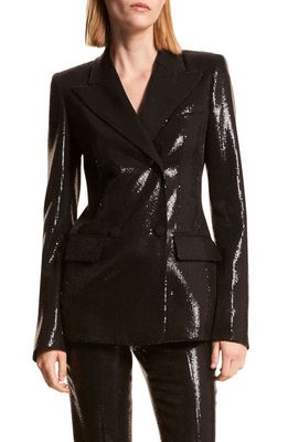 Michael Kors Sequin Double Breasted Blazer in Black