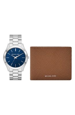 Michael Kors Slim Runway Bifold Wallet & Bracelet Watch Gift Set