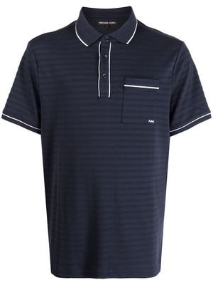 Michael Kors sriped logo-embroidered polo shirt - Blue