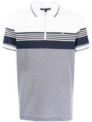 Michael Kors stripe-print short-sleeved polo shirt - Blue