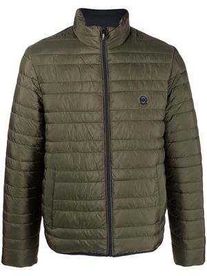 Michael Kors stripe-quilted padded jacket - Green