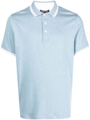 Michael Kors striped-collar cotton polo shirt - Blue