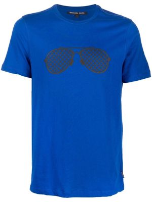 Michael Kors Sunglasses-print round-neck T-shirt - Blue