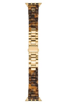 Michael Kors Tortoiseshell Print Bracelet Strap Apple Watch® Band in Tort/Gold
